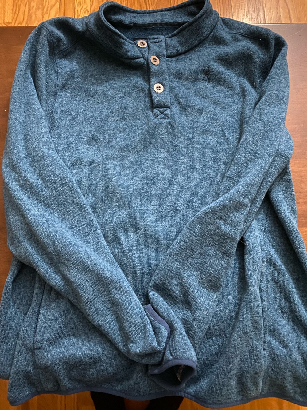 Browning Men's Heather Slate Blue Zip Front Pullover Sweater